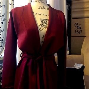 Be Jealous Silky Blazer, Wine,Long sleeve, Sz Med